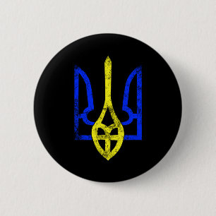 Badge Rond 5 Cm Drapeau ukrainien symbole ukrainien antique vintag