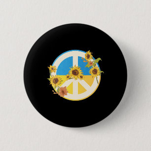 Badge Rond 5 Cm Drapeau ukrainien Tournesol Je suis avec l'Ukraine