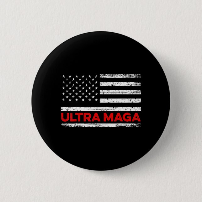 Badge Rond 5 Cm Drapeau Ultra Maga United State (Devant)