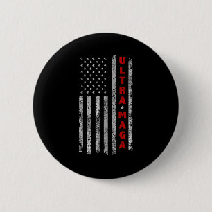 Badge Rond 5 Cm Drapeau Ultra MAGA Vintage American Ultra MAGA