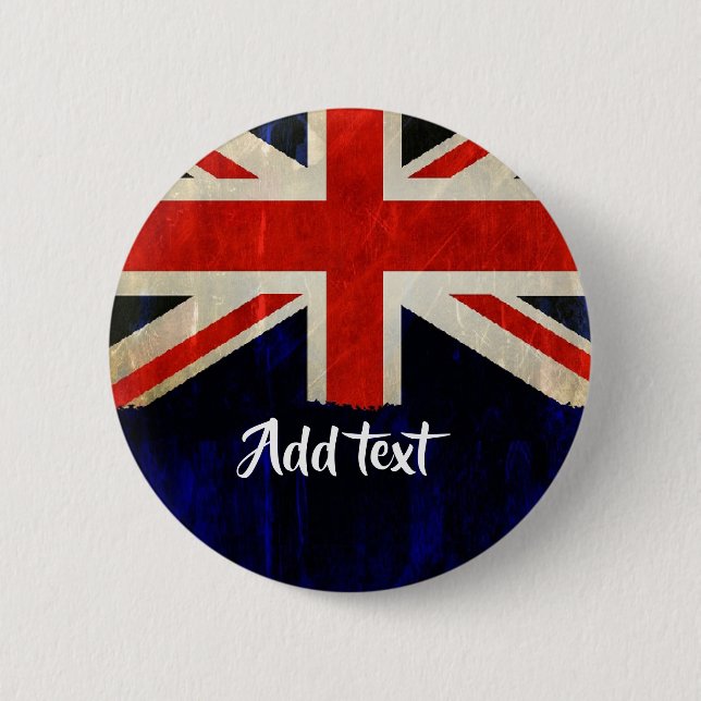 Badge Rond 5 Cm Drapeau Union Jack (Devant)