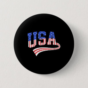 Badge Rond 5 Cm Drapeau Usa 4 Juillet Amérique Rouge Blanc Bleu Ho