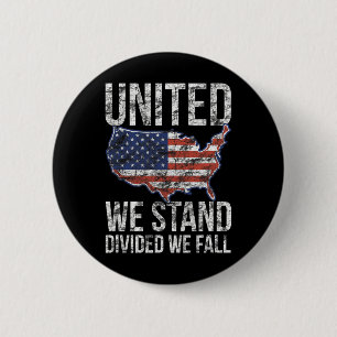 Badge Rond 5 Cm Drapeau Usa 4 juillet Unis Nous Restons Divisés No