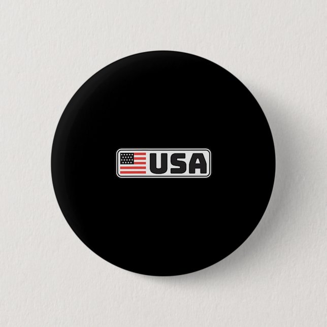Badge Rond 5 Cm Drapeau Usa Américains Patriotes Fierté Graphisme (Devant)