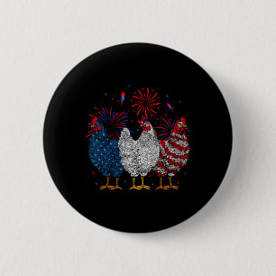 Badge Rond 5 Cm Drapeau Usa Fête Nationale Américaine Poulet 4 Jui
