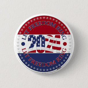 Badge Rond 5 Cm Drapeau USA Sonnez la liberté 2024