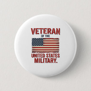 Badge Rond 5 Cm Drapeau USA Vétéran Vintage Design Vectoriel Milit
