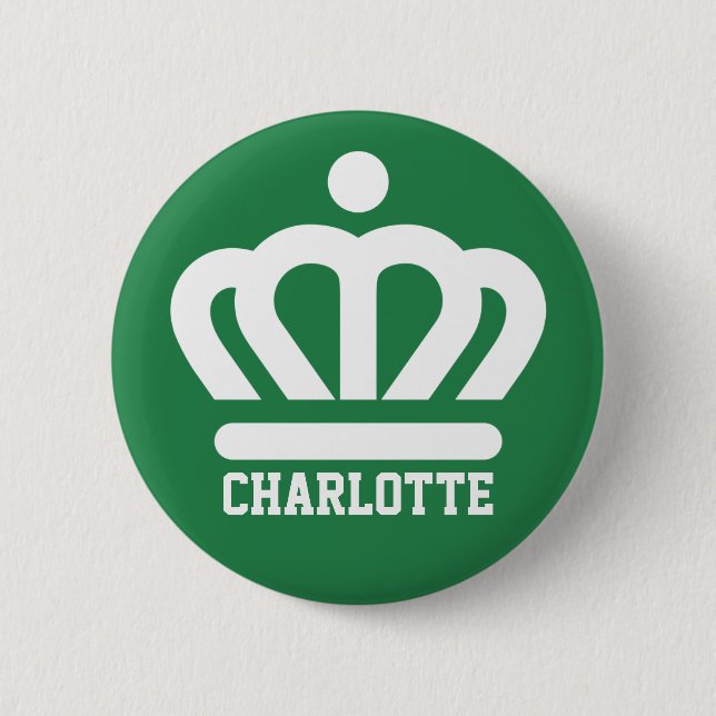 Badge Rond 5 Cm Drapeau (variante) de Charlotte, NC (Devant)