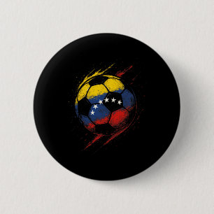 Badge Rond 5 Cm Drapeau vénézuélien Football Byll - Fierté du joue