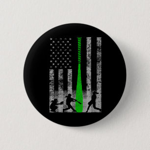 Badge Rond 5 Cm Drapeau vert Softll Fastpitch - Joueur Softll sur