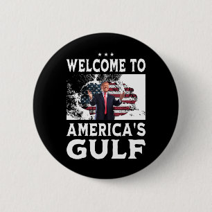 Badge Rond 5 Cm Drapeau vintage américain Bienvenue dans le Golfe