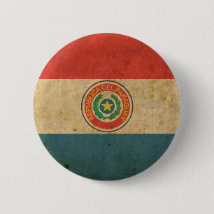 Badge Rond 5 Cm Drapeau vintage du Paraguay