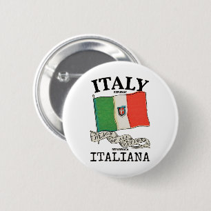 Badge Rond 5 Cm Drapeau vintage du pays Italie