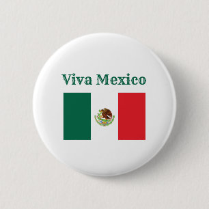 Badge Rond 5 Cm Drapeau Viva Mexico