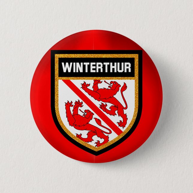 Badge Rond 5 Cm Drapeau Winterthur (Devant)