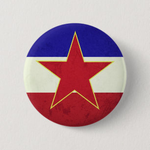 Badge Rond 5 Cm Drapeau Yougoslavie