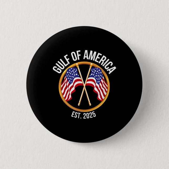 Badge Rond 5 Cm Drapeaux américains Golfe d'Amérique (Devant)