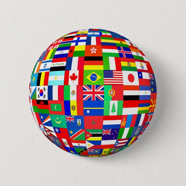 BADGE ROND 5 CM DRAPEAUX DE THE GLOBE (Devant)