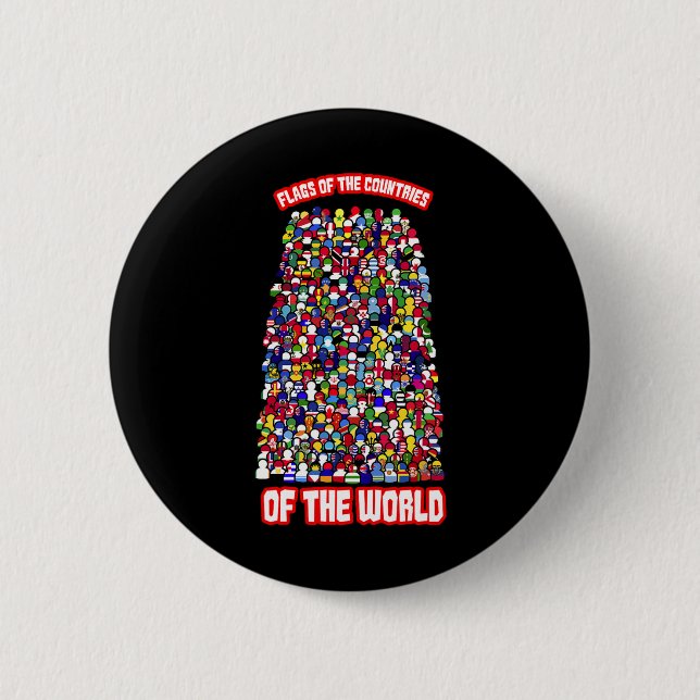 Badge Rond 5 Cm Drapeaux Des Pays Du Monde International (Devant)