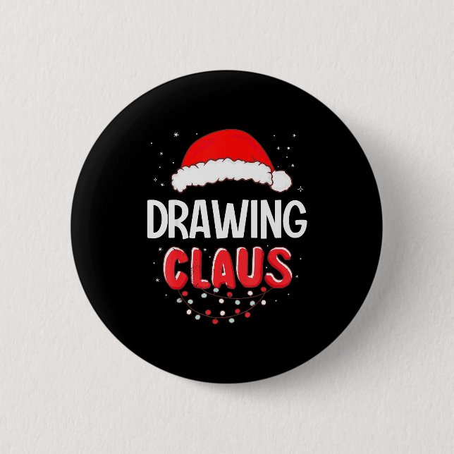 Badge Rond 5 Cm Drawing Santa Claus Christmas Matching Costume  (Devant)