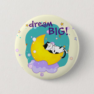 Badge Rond 5 Cm "Dream Big" Chat Dormir sur l'Amoureux des chats d