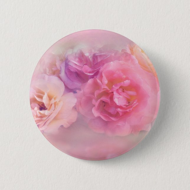 Badge Rond 5 Cm Dreamy Pastel Roses (Devant)