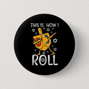 Badge Rond 5 Cm Dreidel Dabant Hanukkah Moche Drôle Chanukah Homme