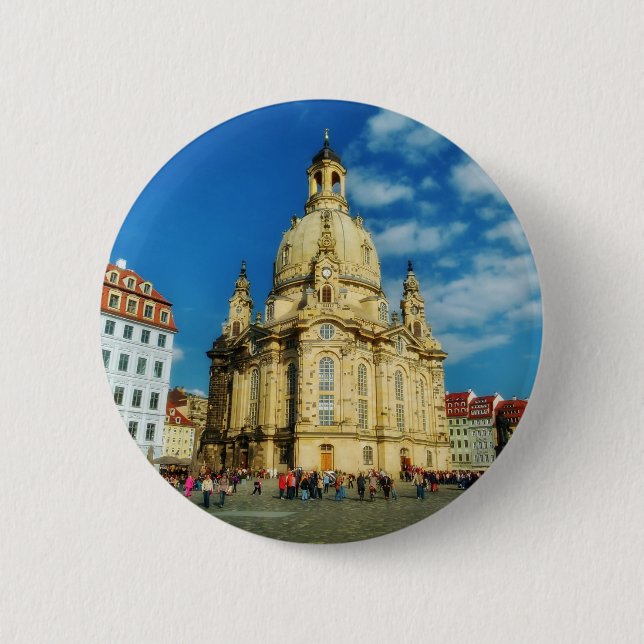 Badge Rond 5 Cm Dresde Frauenkirche (Devant)