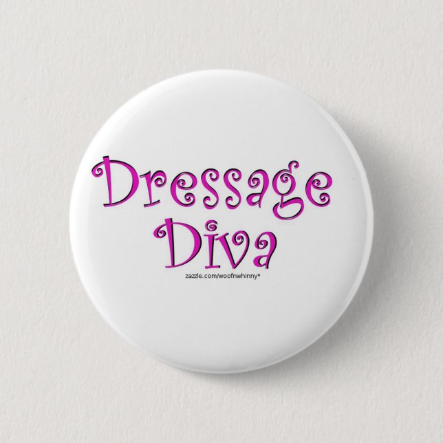 Badge Rond 5 Cm Dressage Diva (Devant)