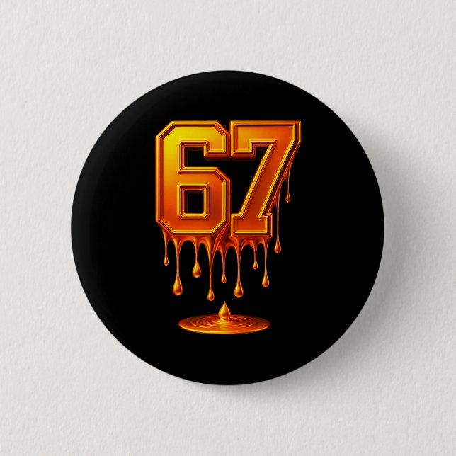 Badge Rond 5 Cm Dripng Gold 67 Meme Respect The Drip 67 Golden Aur (Devant)