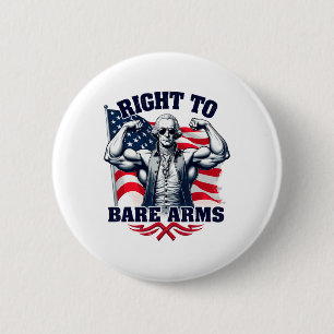 Badge Rond 5 Cm Droit À L'Arme Nue George Washington Bodybuilder G