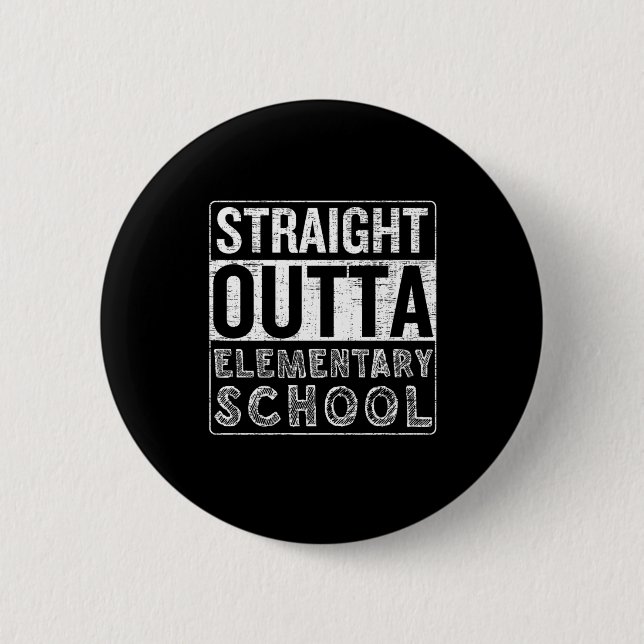Badge Rond 5 Cm Droit devant l'école primaire Funny Class Gradu (Devant)