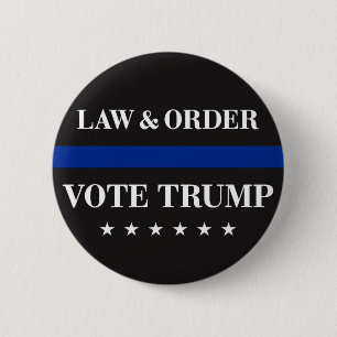 Badge Rond 5 Cm Droit et ordre Vote Trump