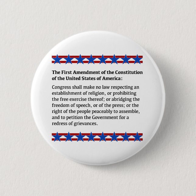 Badge Rond 5 Cm Droits de premier amendement (Devant)