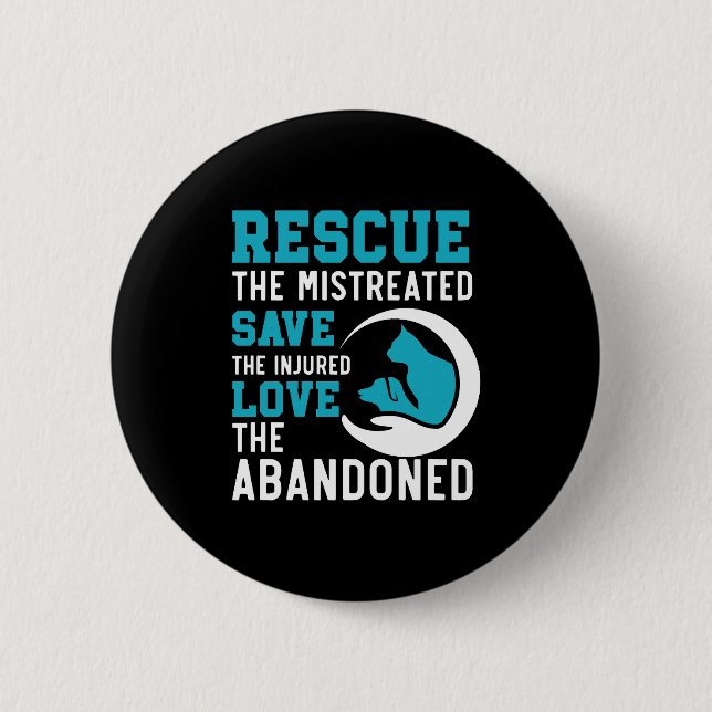 Badge Rond 5 Cm Droits des animaux de sauvetage (Devant)