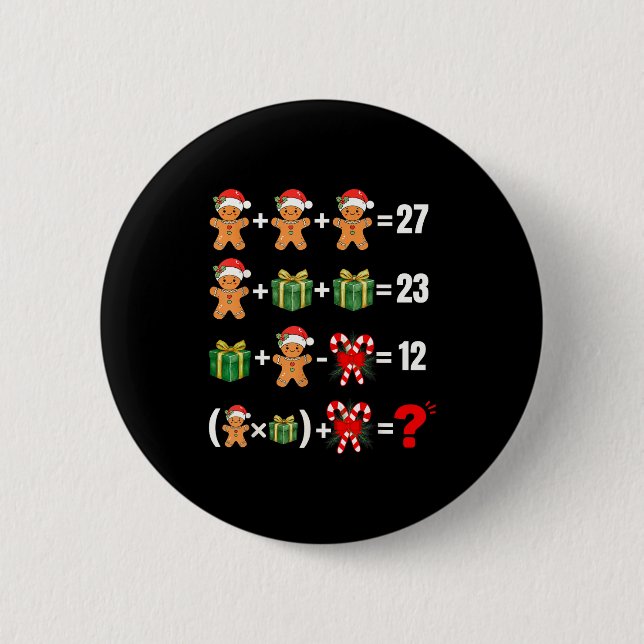 Badge Rond 5 Cm Drôle 67 Mème Bonbon Joyeux Santa Prof de Maths Ch (Devant)