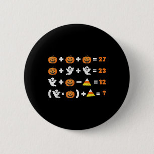 Badge Rond 5 Cm Drôle 67 Mème Citrouille Fantôme Prof de Maths Hal