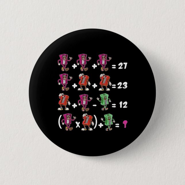 Badge Rond 5 Cm Drôle 67 Mème École Prof de Maths Six Sept Puzzle (Devant)