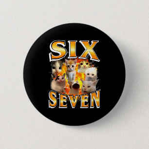 Badge Rond 5 Cm Drôle 67 Mème Six Sept Chat Mème Drôle Bootleg Gra