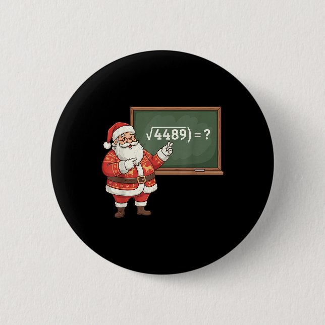 Badge Rond 5 Cm Drôle 67 Mème Six Sept Prof de Maths Noël Gen (Devant)