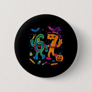 Badge Rond 5 Cm Drôle 67 Mème Style Glow Halloween 6 7