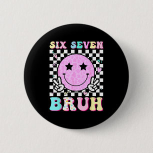 Badge Rond 5 Cm Drôle 67 Meme Visage Heureux 6-7 Garçons Enfants A