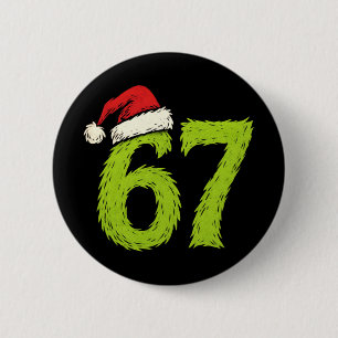 Badge Rond 5 Cm Drôle 67 Noël Six Sept Mème 6 7 Adolescents Garçon