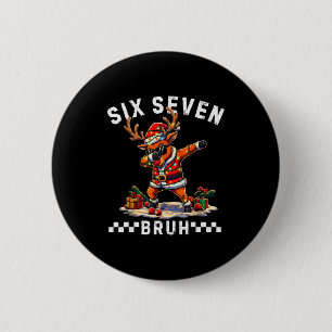 Badge Rond 5 Cm Drôle 67 Noël Six Sept Mème Renne Dabbing