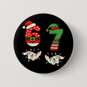 Badge Rond 5 Cm Drôle 67 Six Sept Mème Couple Correspondant Noël
