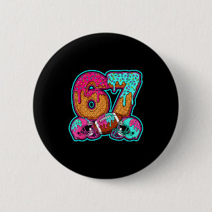 Badge Rond 5 Cm Drôle 67 Six Sept Mème Football Américain Numéro #