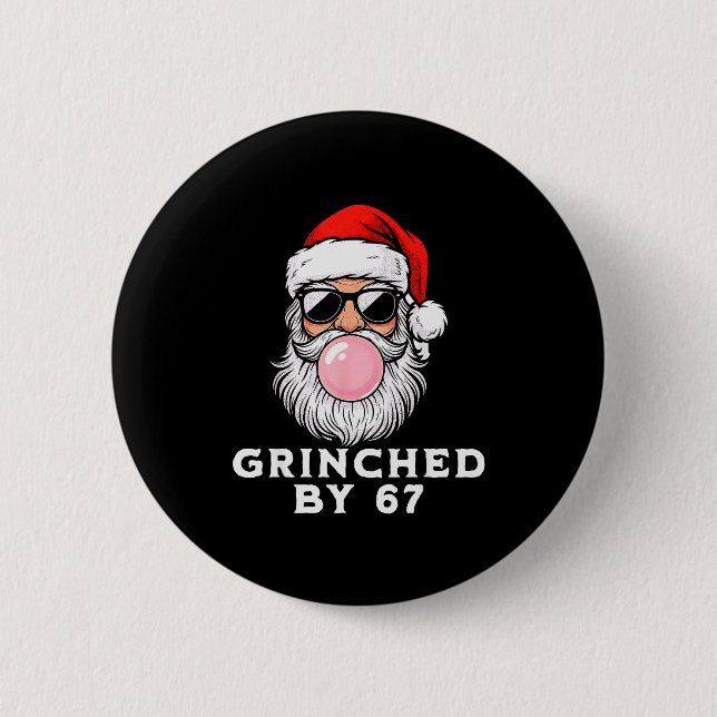 Badge Rond 5 Cm Drôle 67 Six Sept Xmas Meme Brainrot 67 Édité par  (Devant)