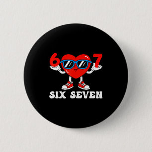 Badge Rond 5 Cm Drôle 6 7 Mème Cœur Gen Alpha Six Sept 67 Saint-Va