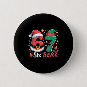 Badge Rond 5 Cm Drôle 6 7 Mème Elf Père Noël Noël Six Sept Enfant