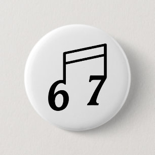 Badge Rond 5 Cm Drôle 6 7 Six Sept Mème 67 Professeur de Musique